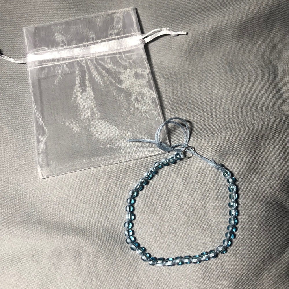 Baby blue glass beaded bracelet